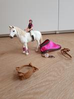 Schleich  Paard met ruiter en zadel, Verzamelen, Dierenverzamelingen, Ophalen of Verzenden, Zo goed als nieuw, Paard, Beeldje of Figuurtje