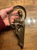 Bronzen Madonna / Maria met Kind – vintage wandbeeld, Ophalen of Verzenden