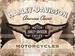Harley Davidson American classic logo. Metalen wandbord ., Reclamebord, Nieuw, Ophalen of Verzenden, X