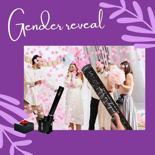 Confettishooter voor Geboorte/Gender reveal of huwelijk, Hobby en Vrije tijd, Feestartikelen | Verhuur, Zo goed als nieuw, Geboorte of Huwelijk