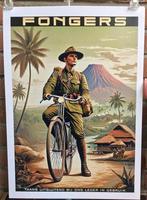 Uniek FONGERS Fiets Reclame KNIL Leger Affiche Poster, Verzenden, Nederland, Foto of Poster