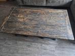 Salontafel hout met stalen onderstel - 80x150cm, Huis en Inrichting, Tafels | Salontafels, Gebruikt, 100 tot 150 cm, 50 tot 100 cm