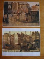 Twee kleurenprints schilderijen Dam/Damrak George Breitner., Ophalen, Minder dan 50 cm, Zo goed als nieuw, Schilderij