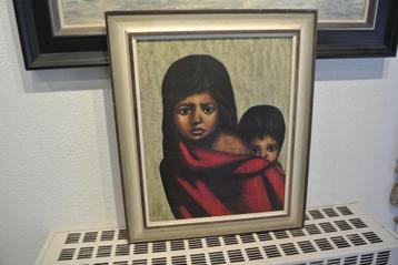 Schild.Gesign. Moeder met Kind(Zoon) Ged.’65 Vluchtelingen beschikbaar voor biedingen