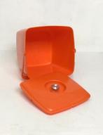 Vintage oranje emmer uit de jaren 70 met zilveren knop, Ophalen of Verzenden, Huis en Inrichting