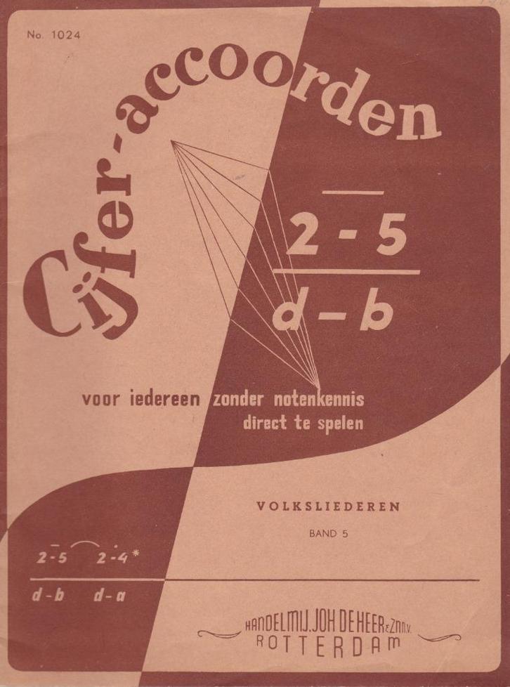 CIJFERACCOORDEN - VOLKSLIEDEREN - BAND 5, Muziek en Instrumenten, Bladmuziek, Gebruikt, Artiest of Componist, Piano, Orgel, Ophalen of Verzenden