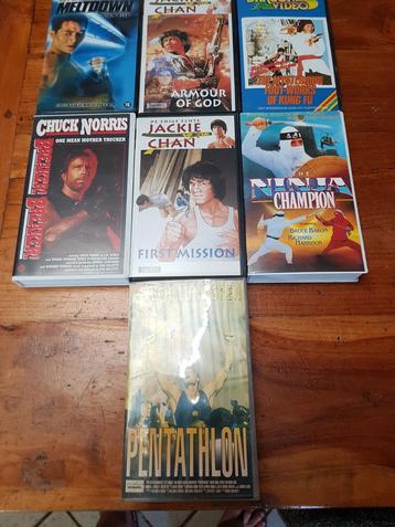 No.11 :7stuks Vhs Karate , Kungfu  vecht films beschikbaar voor biedingen
