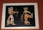 Bamboe kunst handwerk schilderij vintage, Ophalen of Verzenden