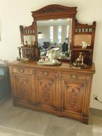 Mahonie houten dressoir met ijsla, Ophalen, Gebruikt, 25 tot 50 cm