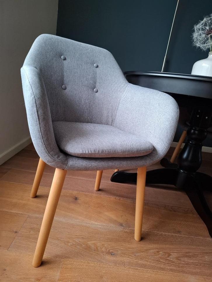Kuipstoel Kuipstoelen Grijs Lichtgrijs bekleding afritsbaar, Huis en Inrichting, Stoelen, Zo goed als nieuw, Vier, Hout, Metaal