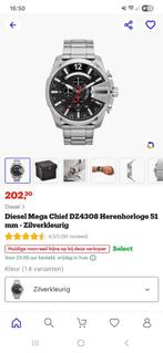 diesel horloge dz4308 10bar, Sieraden, Tassen en Uiterlijk, Horloges | Heren, Staal, Gebruikt, Staal, Polshorloge