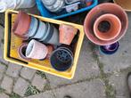 Bloempotten terra cotta, steen en plastic GRATIS, Tuin en Terras, Bloempotten, Ophalen, Rond, Binnen, Zo goed als nieuw