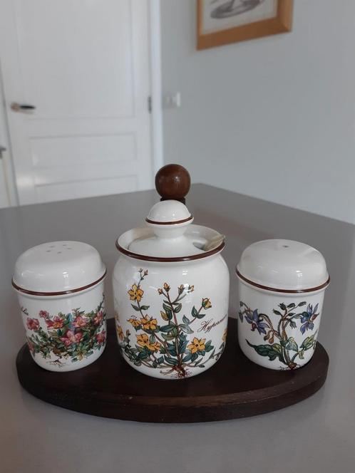 Set Mosterdpotje, peper en zout Villeroy en Boch Botanica, Huis en Inrichting, Keuken | Servies, Zo goed als nieuw, Overige stijlen