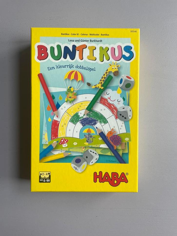 Buntikus (HABA), Hobby en Vrije tijd, Gezelschapsspellen | Overige, Zo goed als nieuw, Een of twee spelers, Drie of vier spelers