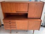 Vintage teak highboard, Ophalen, Gebruikt, 25 tot 50 cm