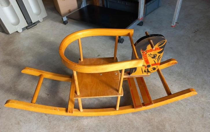 Houten Hobbelpaard met Stoel, Kinderen en Baby's, Speelgoed | Hobbelfiguren, Gebruikt, Ophalen