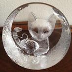 Kristal beeld kat of poes Mats Jonasson, Antiek en Kunst, Antiek | Glas en Kristal, Ophalen of Verzenden