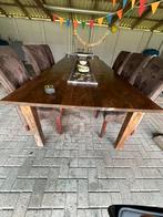 complete eethoek bestaande eetkamertafel en 8 st., Huis en Inrichting, Tafels | Eettafels, Ophalen, 100 tot 150 cm, 200 cm of meer