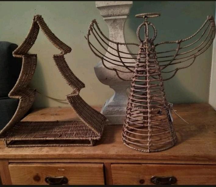 2 x Christmas Riviera Maison rattan pretty angel & Kerstboom, Diversen, Kerst, Nieuw, Ophalen