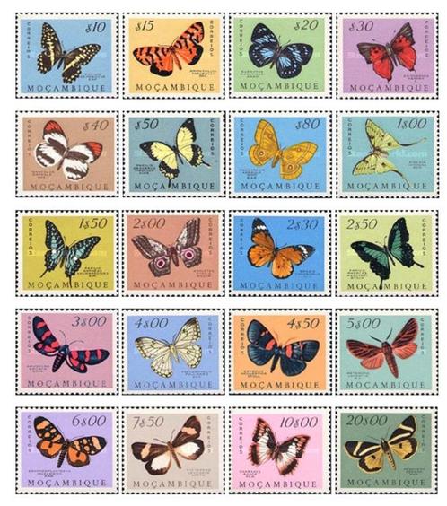 MOZAMBIQUE 5 - Dieren: insecten (vlinders), Postzegels en Munten, Postzegels | Thematische zegels, Postfris, Dier of Natuur, Ophalen of Verzenden