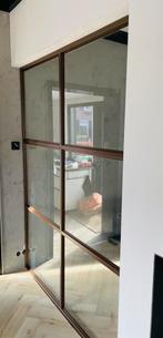 Stalen kamerscherm/ scheidingswand met veiligheidsglas, Huis en Inrichting, Woonaccessoires | Kamerschermen, Ophalen, Zo goed als nieuw