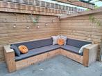 Ruime houten hoekbank outdoor, Tuin en Terras, Tuinbanken, Ophalen, Gebruikt, Hout