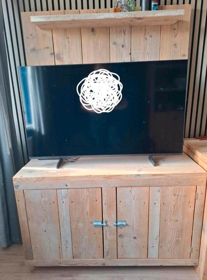 Steigerhouten TV meubel met opbergruimte, Huis en Inrichting, Kasten | Overige, Gebruikt, Ophalen