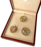 Set van 3 broches - Garden of Tranquility, Verzenden, Overige kleuren, Overige materialen