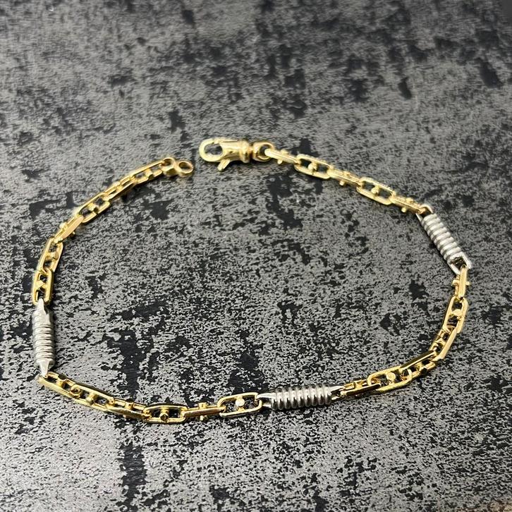 14 karaat gouden armband massief monte carlo, Sieraden, Tassen en Uiterlijk, Armbanden, Nieuw, Goud, Ophalen of Verzenden