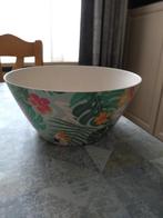 Bamboe Schaal met Tropische Opdruk, Huis en Inrichting, Woonaccessoires | Schalen en Manden, Ophalen, Overige materialen, Schaal