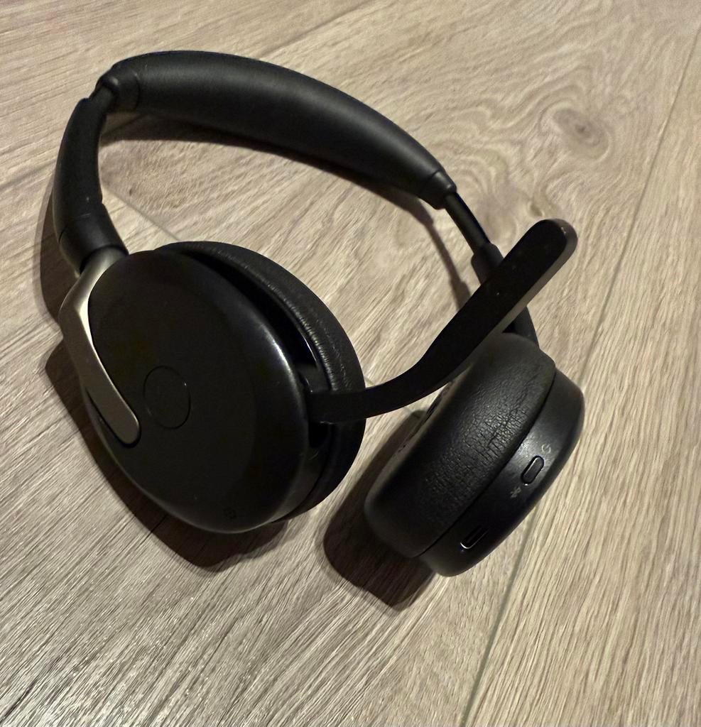 Jabra Evolve2 65 Flex Link380c MS Stereo headset + oplader, Computers en Software, Headsets, Nieuw, Draadloos, Gaming headset