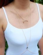 Bohemian boho Ibiza Bodychain Lichaamsketting goud Festival, Ophalen of Verzenden, Nieuw, Goud, Overige materialen