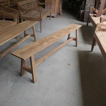 teakhouten bankje DK3 Dinklik Landelijk teak hout tafel tuin beschikbaar voor biedingen