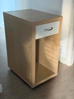 Nachtkastje/bureau kastje op wieltjes te koop, Gebruikt, Minder dan 45 cm, Hout, 55 tot 70 cm