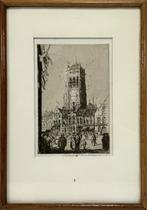 500. Ets, Martin van Waning, stadsgezicht, 1920-1940, Antiek en Kunst, Kunst | Etsen en Gravures, Ophalen of Verzenden