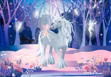Eenhoorn behang Elfjes, Eenhoorn, Fantasie, Muurdeco4kids beschikbaar voor biedingen
