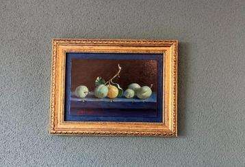 Schilderij stilleven pruimen op tafel. Hans Habraken beschikbaar voor biedingen