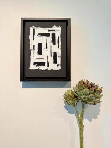 Abstract reliëf Schilderij 24x30 cm incl lijst beschikbaar voor biedingen