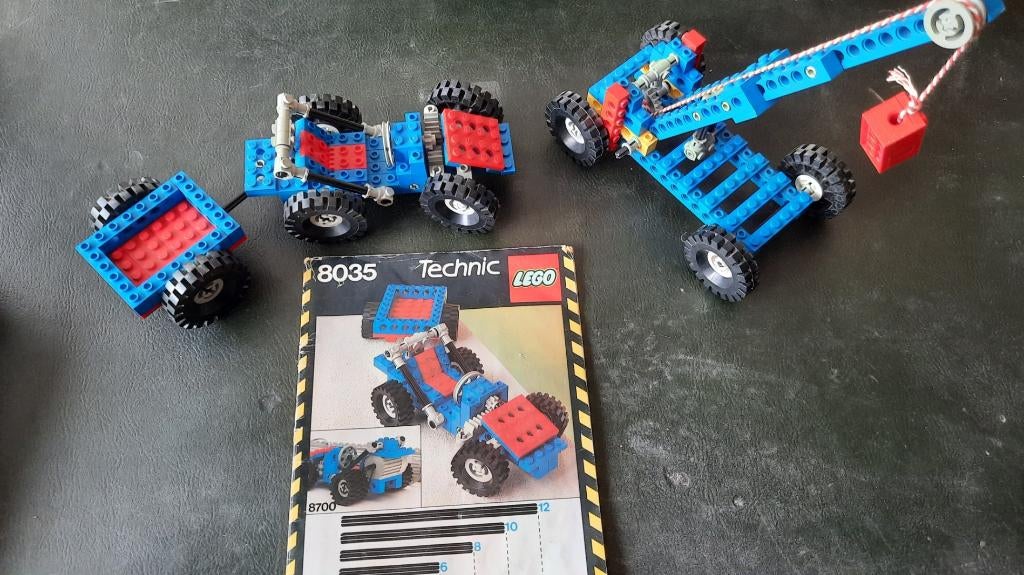 Technisch lego 8035, Kraan tractor, aanhanger, Kinderen en Baby's, Ophalen of Verzenden, Gebruikt