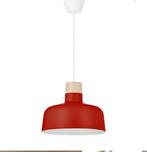 Hanglamp rood/berken, Huis en Inrichting, Lampen | Hanglampen, Ophalen, Nieuw, Minder dan 50 cm