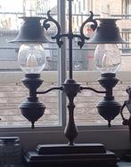 tafellamp zgn bibliotheeklamp  twee lampen, Gebruikt, 50 tot 75 cm, Glas, Antiek