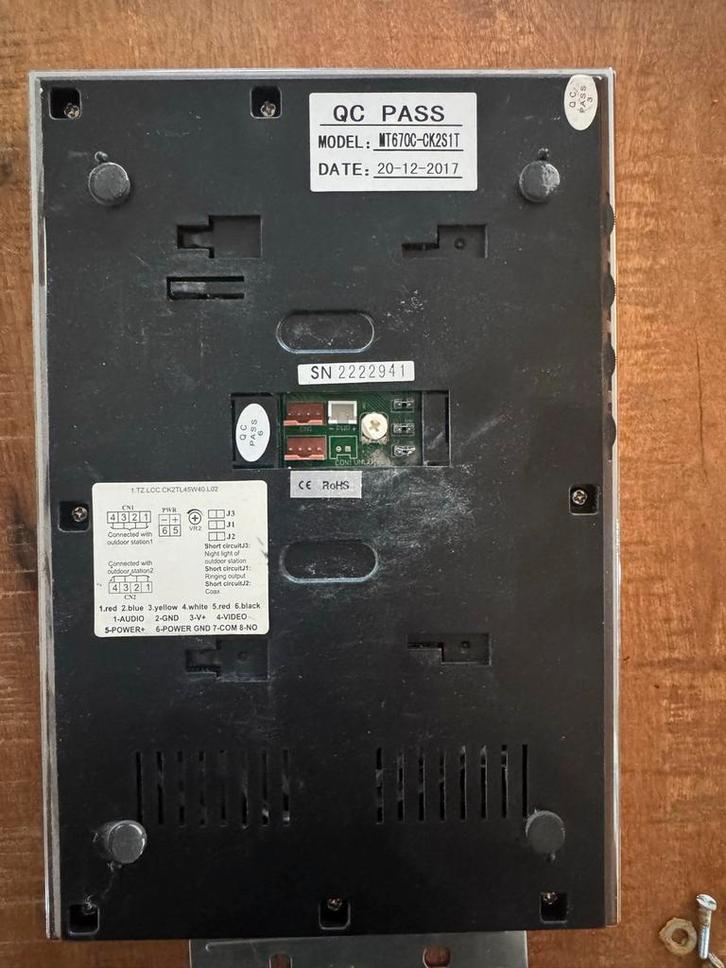 Werkend intercom scherm - Deurbel ontbreekt!, Audio, Tv en Foto, Videobewaking, Gebruikt, Buitencamera, Ophalen of Verzenden