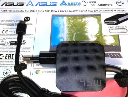 Asus Delta ADP-45EW Z USB type-C Adapter 20V 2.25A 45W Lader, Computers en Software, Laptop-opladers, Zo goed als nieuw, Ophalen of Verzenden