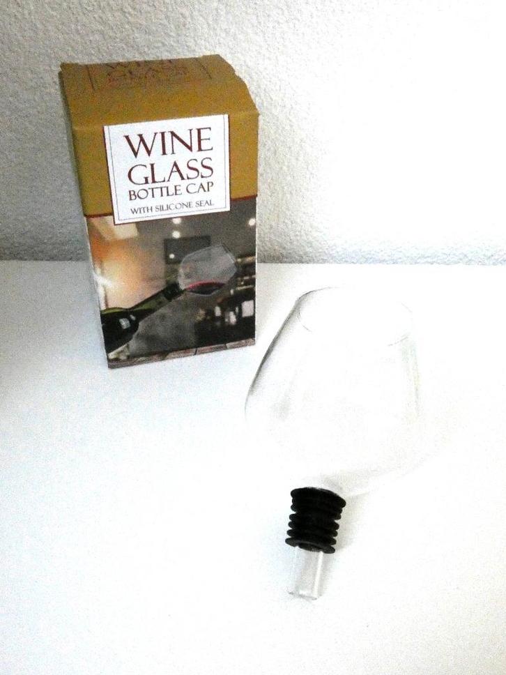 Wijnfles glasopzet, “Wine glass bottle cap”, Verzamelen, Wijnen, Nieuw, Overige typen, Overige gebieden, Ophalen of Verzenden