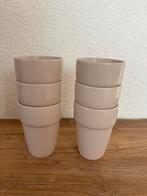 6 IKEA Mokken / Bekers - Stapelbaar, Gebruikt, Porselein of Keramiek, Schaal, Rond