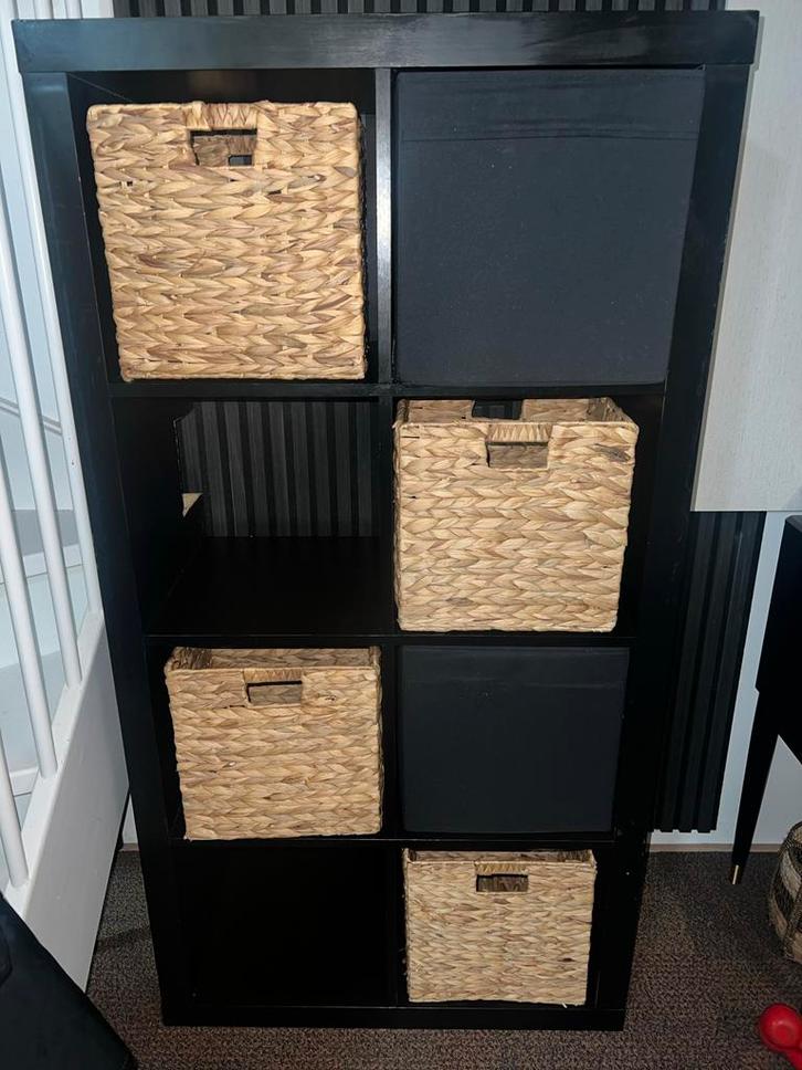Zwarte open kast gratis, Huis en Inrichting, Kasten | Boekenkasten, Gebruikt, 100 tot 150 cm, 150 tot 200 cm, 25 tot 50 cm, Met plank(en)