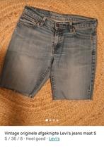 Vintage originele afgeknipte Levi's jeans., Blauw, Ophalen of Verzenden, W27 (confectie 34) of kleiner, Zo goed als nieuw