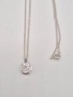 Zilveren ketting 835 met hanger 38.5cm, Met hanger, Gebruikt, Verzenden, Zilver