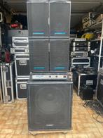 Qsc sub aktief/4 x peeckersound speakers+ peeckersound amp, Subwoofer, Zo goed als nieuw, 120 watt of meer, Ophalen