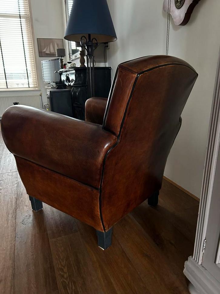 Leren Design Fauteuil, Huis en Inrichting, Fauteuils, Gebruikt, Leer, 75 tot 100 cm, Ophalen